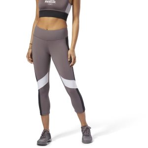 Reebok Lux Colour Block Capri Tights Damen - Lila/Schwarz - DE 098-EPH